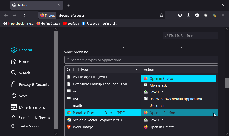 Ошибка открытия PDF в Firefox — используется Edge
