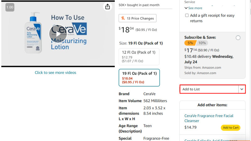 Add Item To List On Amazon