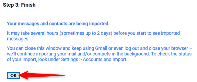 Нажмите «OK» чтобы завершить настройку.