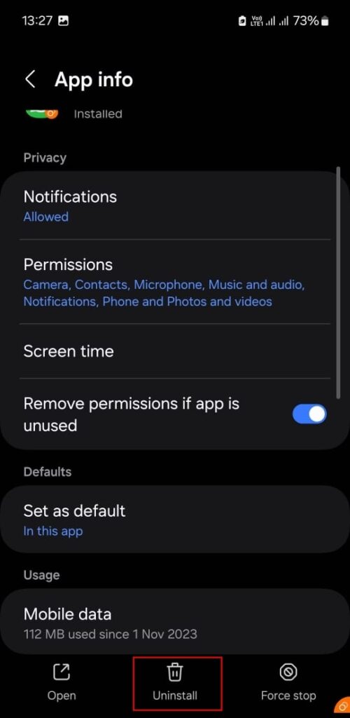 Desinstalar WhatsApp