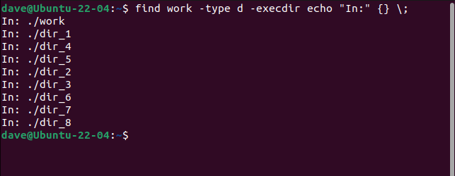 Использование find для рекурсивного поиска директорий