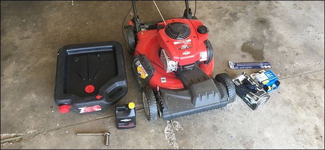 Набор инструментов и расходных материалов для обслуживания газонокосилки