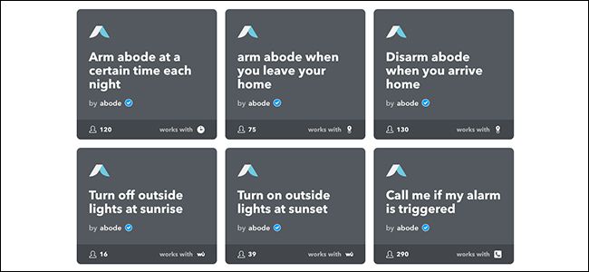 Процесс авторизации аккаунта Abode на IFTTT