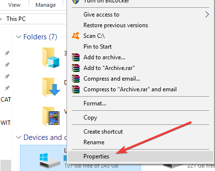 Окно Очистка диска: отметьте Миниатюры