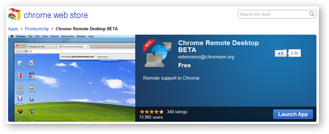 страница установки Chrome Remote Desktop Beta