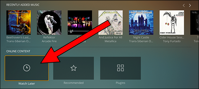 Секция Watch Later в Plex