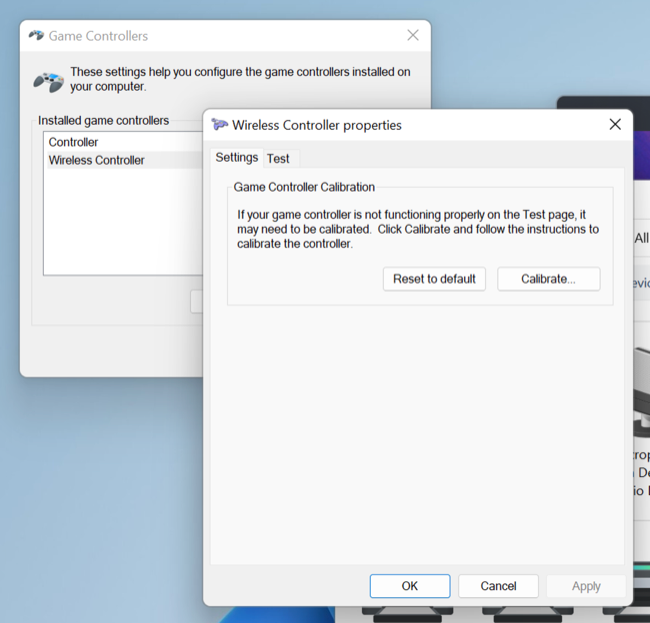 Калибровка игрового контроллера в Windows 11
