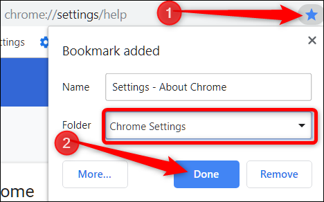 Клик по иконке закладки и сохранение в нужную папку