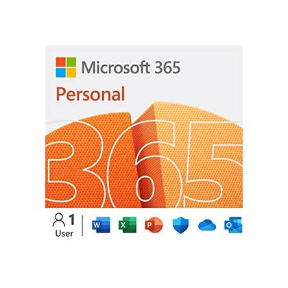 Обложка Microsoft 365 Personal: логотипы платформ и основная информация о подписке.