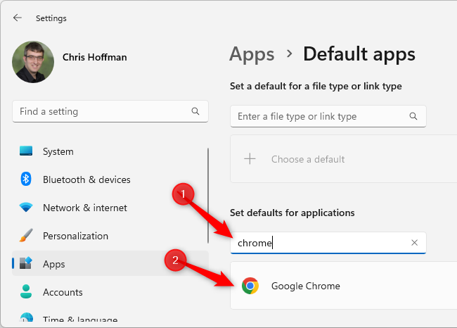 Поиск приложений для установки значений по умолчанию: найден Google Chrome