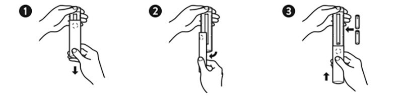 Вставка батареек в пульт Fire TV — ориентация батареек