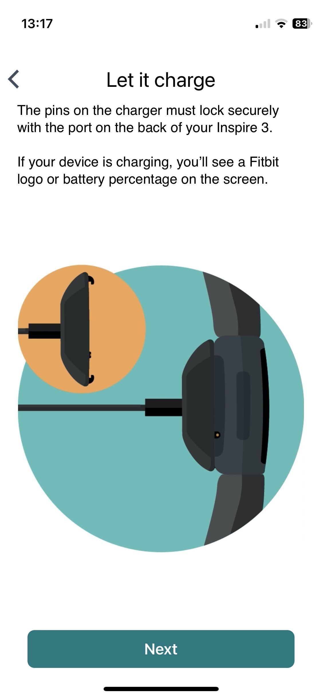 Скриншот: напоминание поставить устройство на зарядку