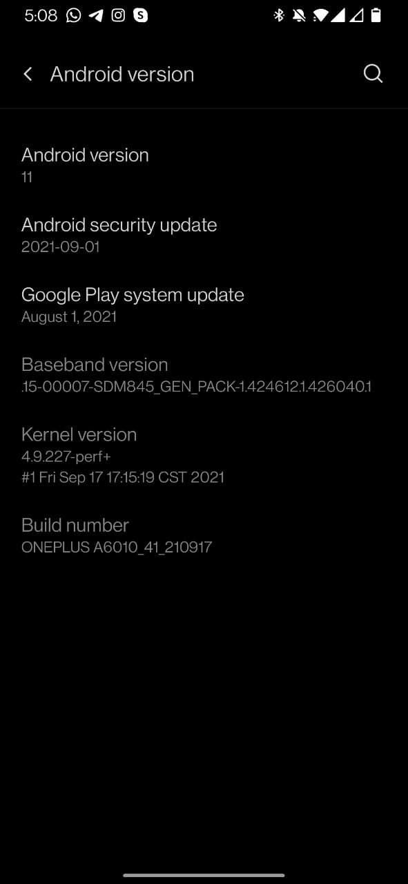 Экран с номером версии Android 11 и пасхалкой