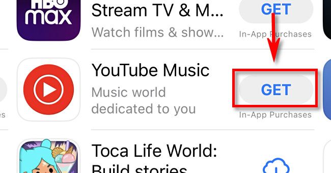 Нажмите «Get» в App Store для загрузки приложения