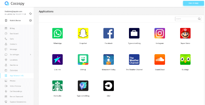 Écran Android illustrant la liste d applications