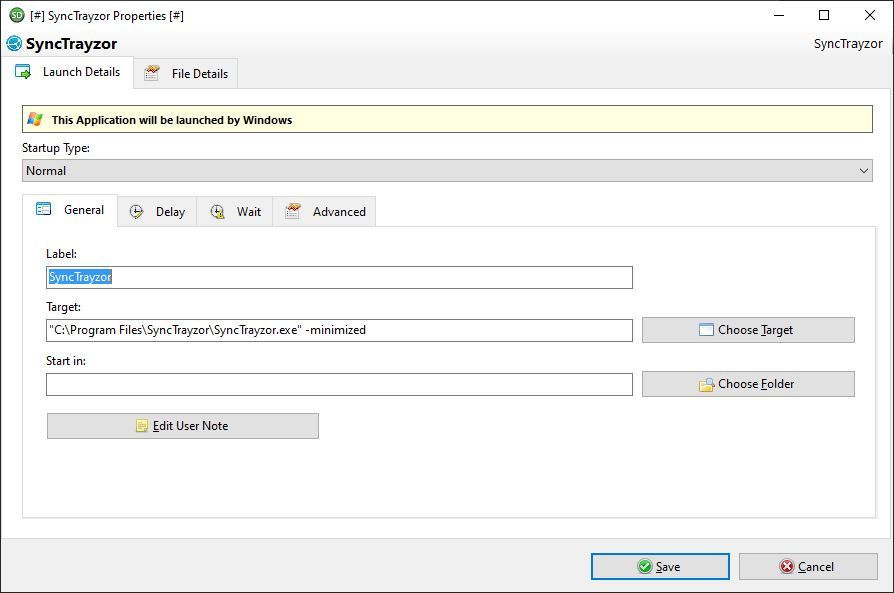 Startup Delayer general options tab