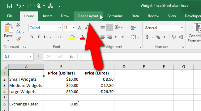 Вкладка Разметка страницы в Excel