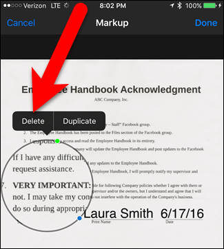 Всплывающее меню для удаления или дублирования элемента