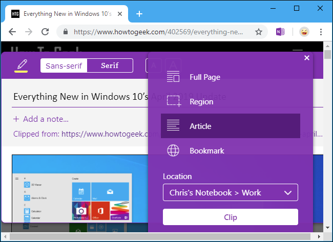 Скриншот сохранённой страницы в приложении заметок