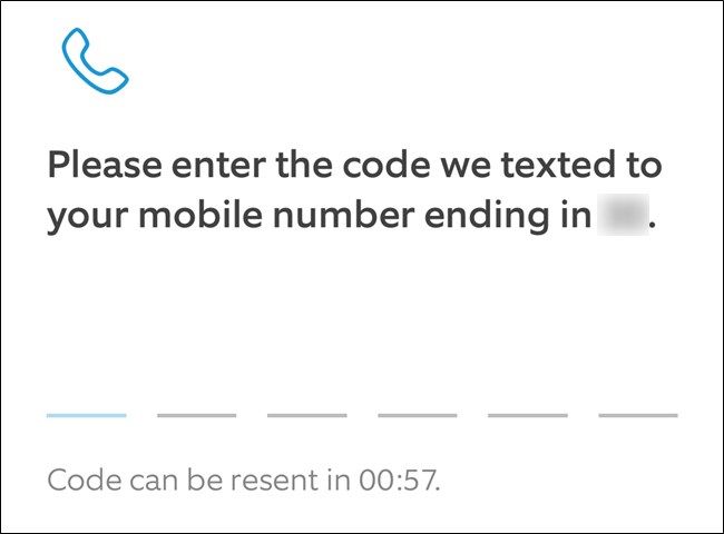 Ввод кода из SMS и нажатие Verify в приложении Ring