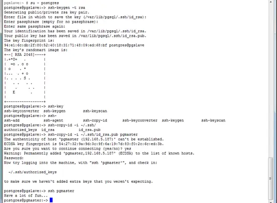 Тест SSH-подключения со slave на master