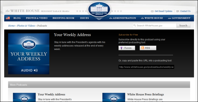 Иллюстрация раздела с подкастами и брифингами Белого дома