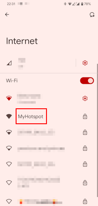 Скриншот с телефоном, отображающим кастомный хотспот.