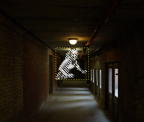 Финальный призрак, встроенный в фон в GIMP