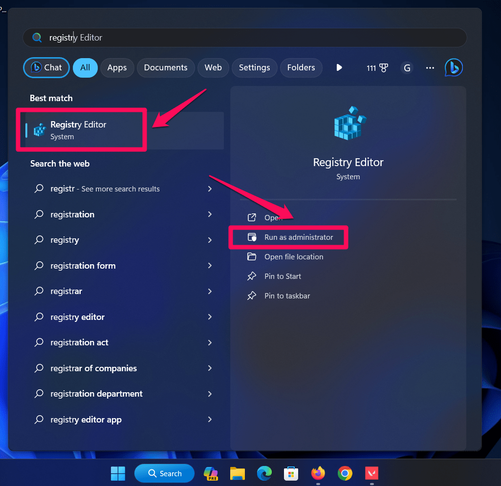 Открыть Редактор реестра
