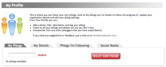 Веб-интерфейс ipadio — доступ к подкастам