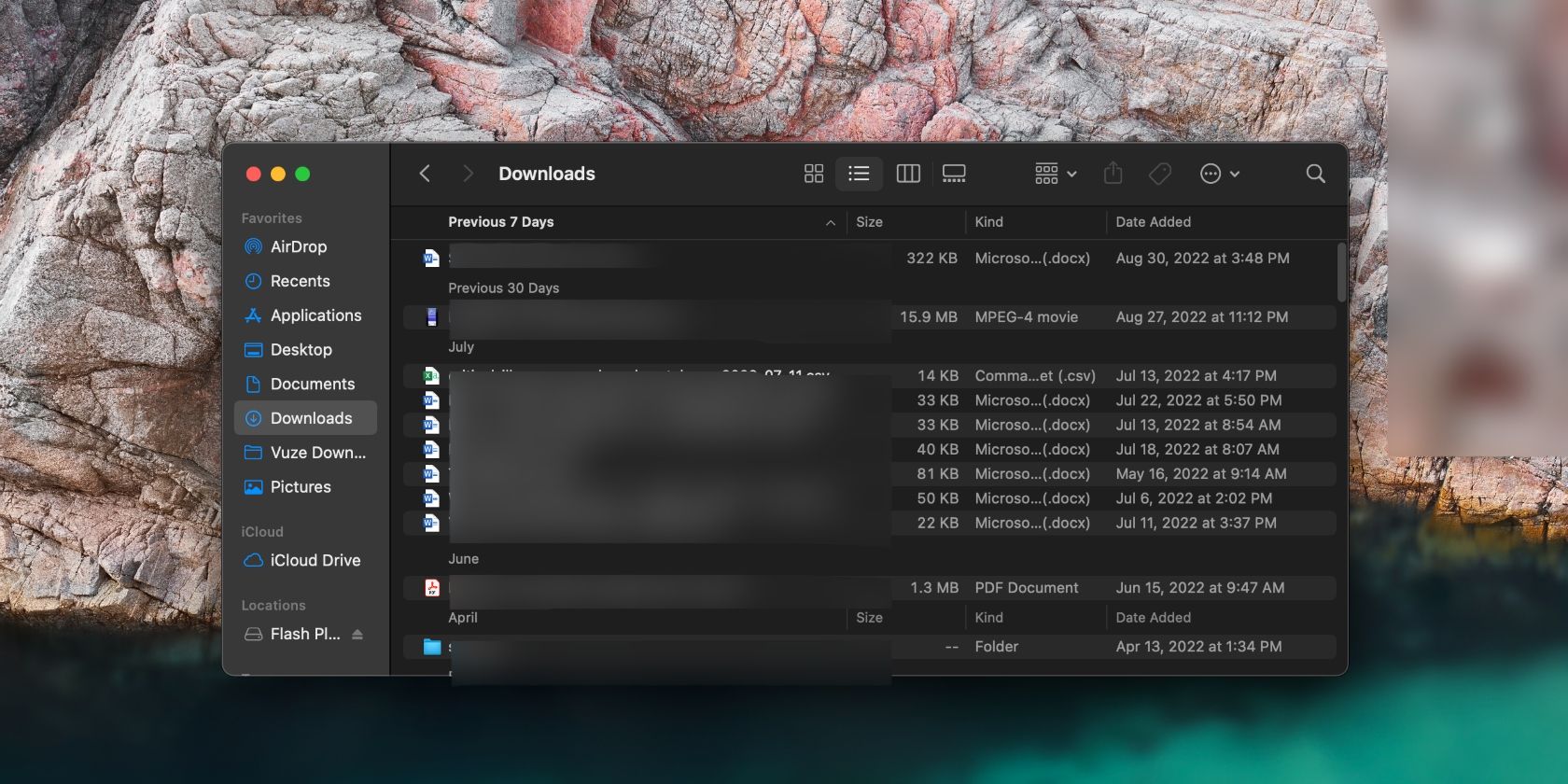файлы на Mac, отсортированные по дате последнего открытия