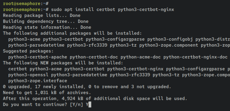 Установка Certbot