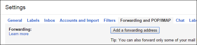 Добавление адреса пересылки в Gmail с указанием SMS‑шлюза оператора