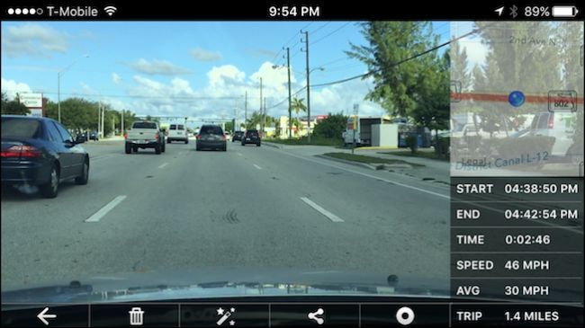 Пример настроек DashCam на iPhone