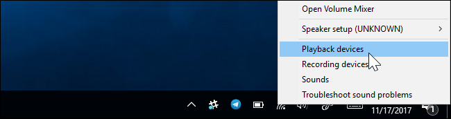 Окно устройств воспроизведения Windows