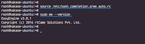 Проверка версии EasyEngine