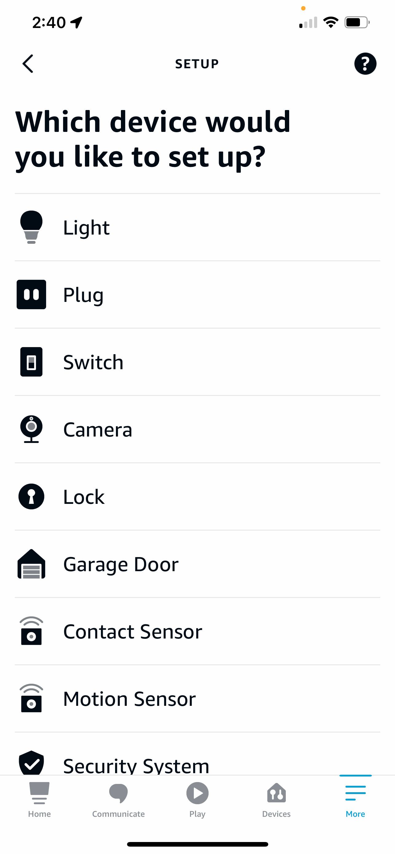 list of possible smart devices to connect