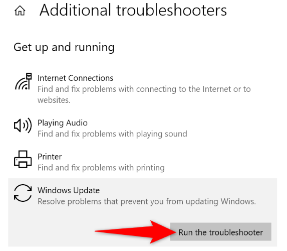 Нажмите «Запустить средство устранения неполадок».