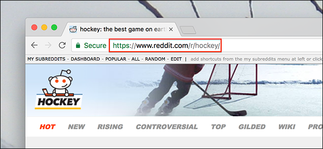 Пример URL сабреддита в адресной строке браузера