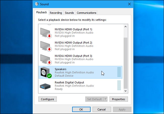 Свойства устройства воспроизведения в Windows