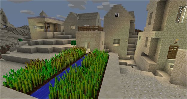 Деревня до применения ресурс-пака