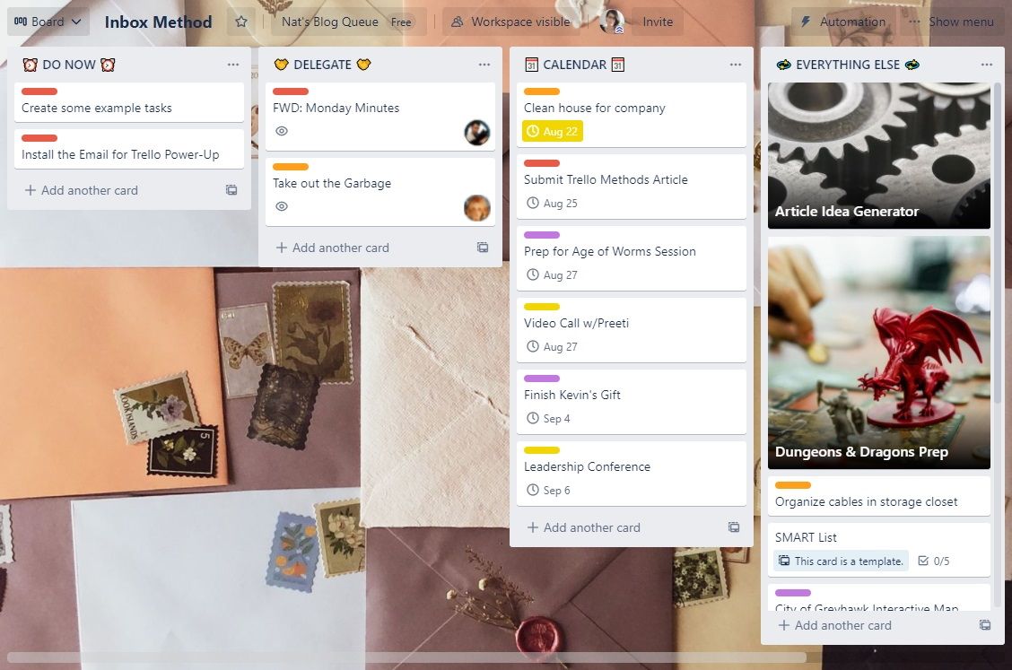 Список «Входящие» как единая точка сбора задач в Trello