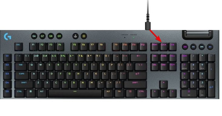 Индикатор Scroll Lock на клавиатуре