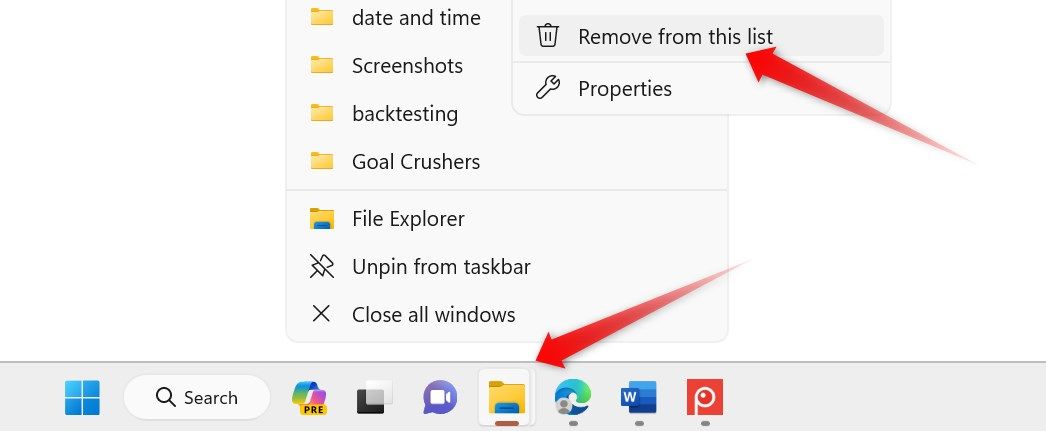 Удаление папки из списка переходов (Jump List) Проводника.