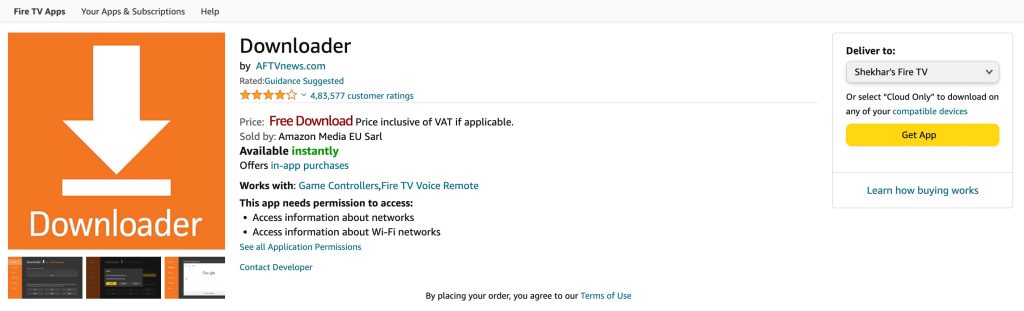 Aggiornamento Kodi su Firestick