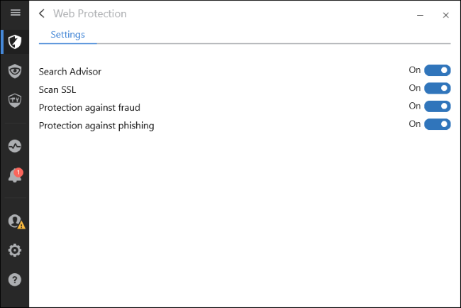 Отключение функции Search Advisor в Bitdefender