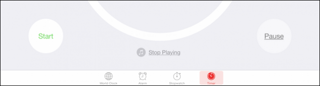 Подтверждение выбранной опции 'Остановить воспроизведение' в таймере iOS