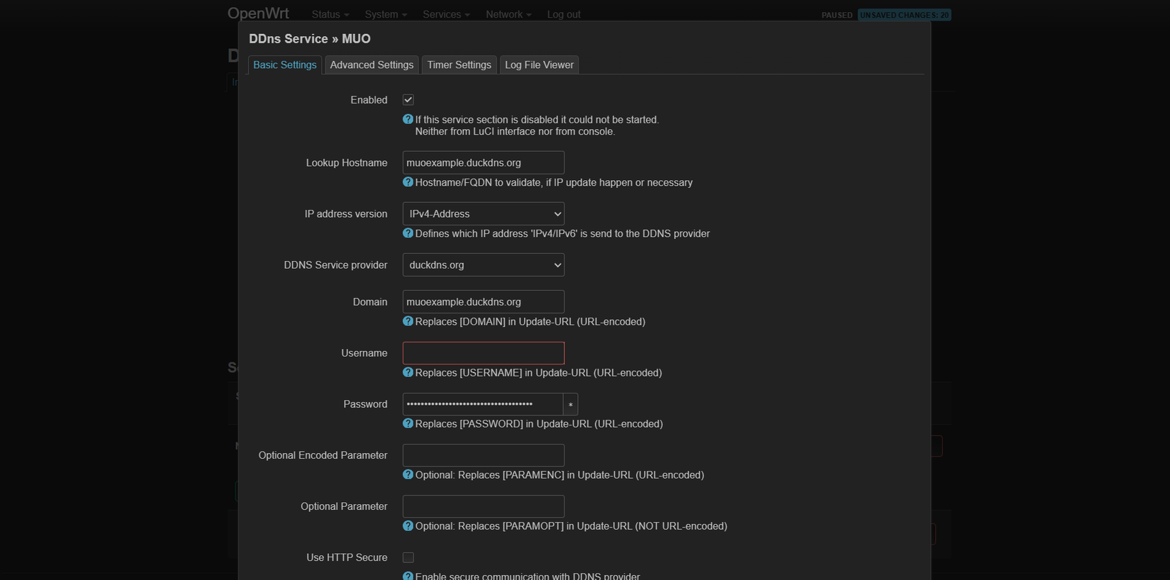 Настройка DDNS в OpenWrt