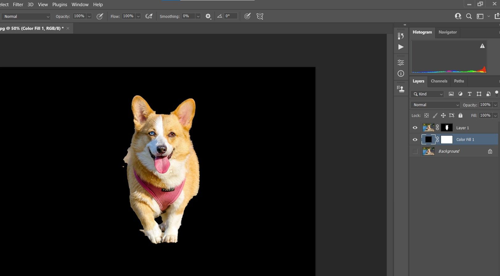 Переместить слой заливки под основной слой