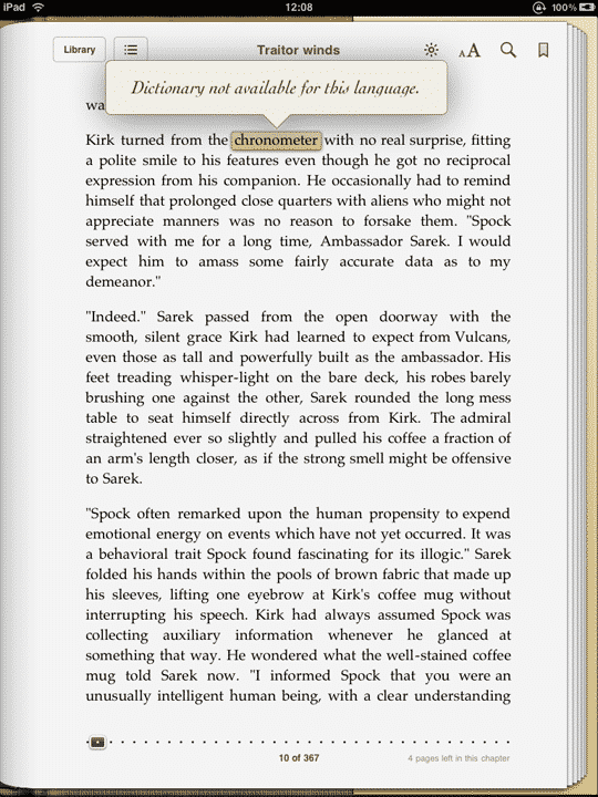 Исправление словаря в iBooks 1.1